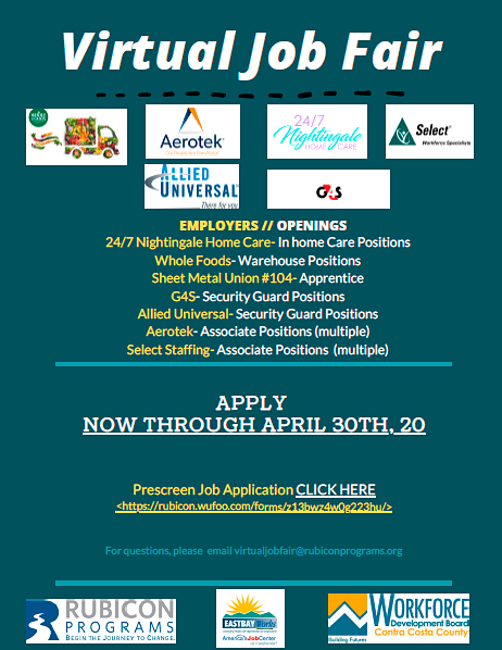 Virtual Job Fair—Now through April 30th